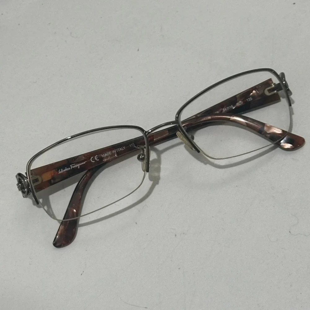 Salvatore Ferragamo Eyeglasses Tortoiseshell Frames Gancini Detail - SF2104R